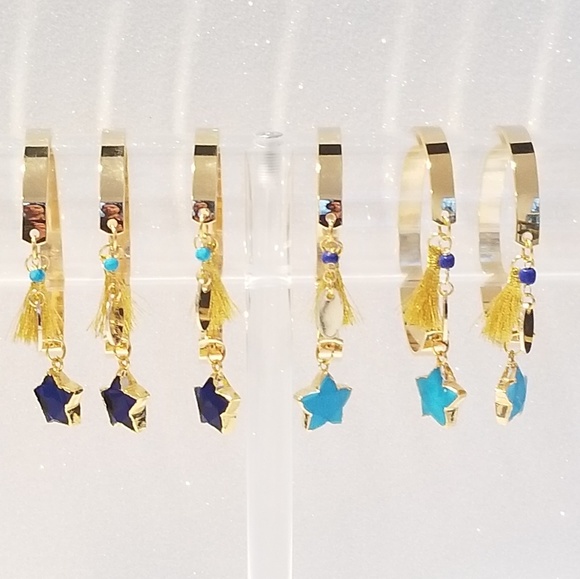 16k gold elactroplated turquoise charm bracelet - Picture 6 of 6